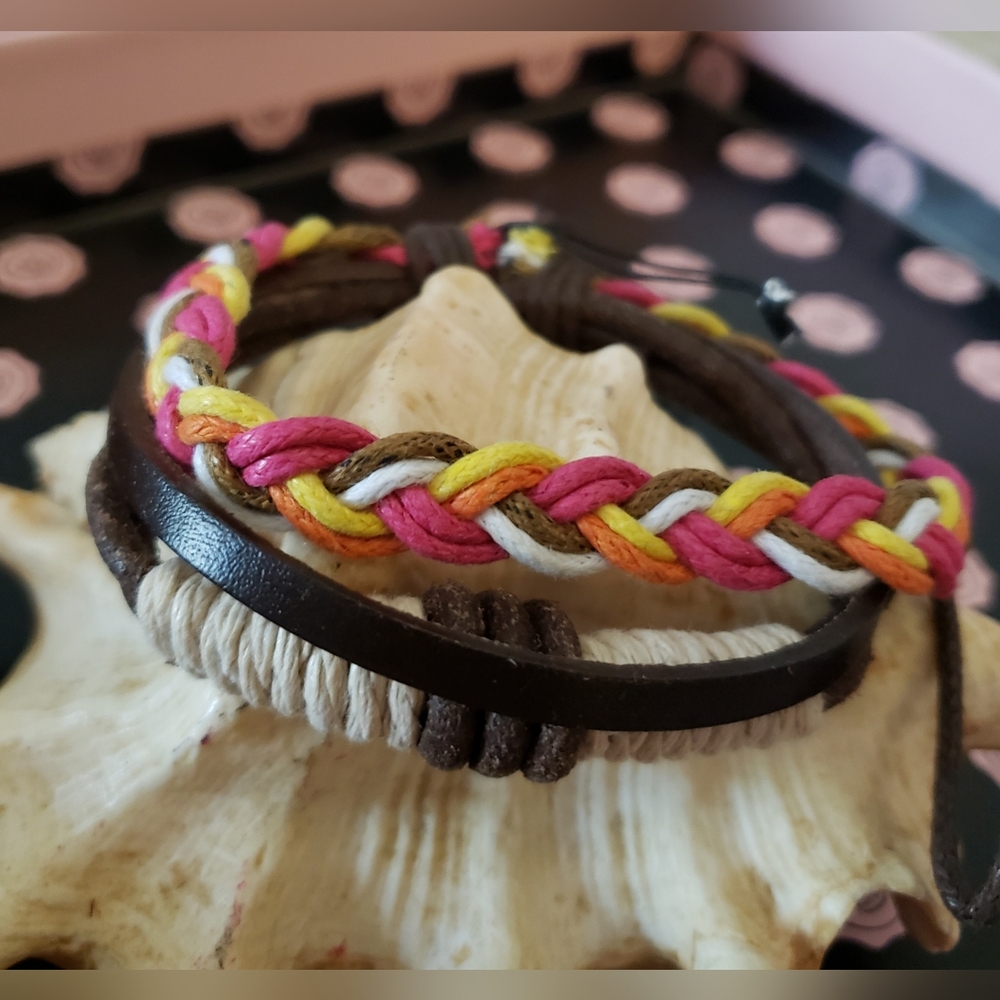 🛑 3/$9 Braided Leather and Rope Bracelet
